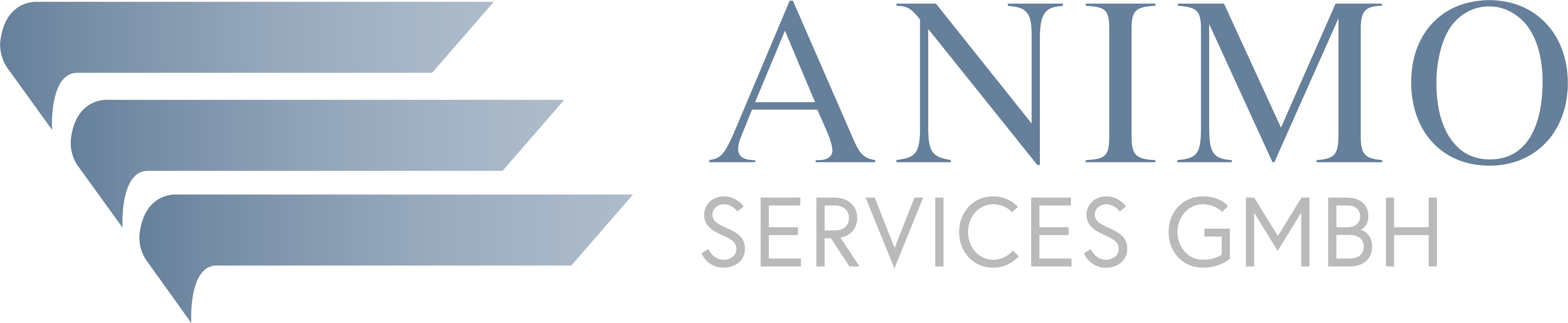 Logo der ANIMO Services GmbH. Weiß.